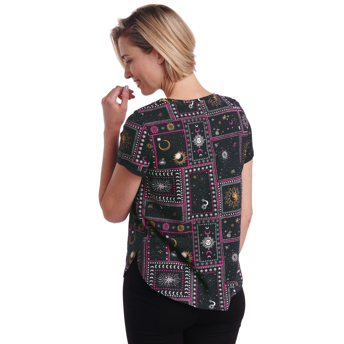 Damen Schlafshirt mit Sternbild-Allover