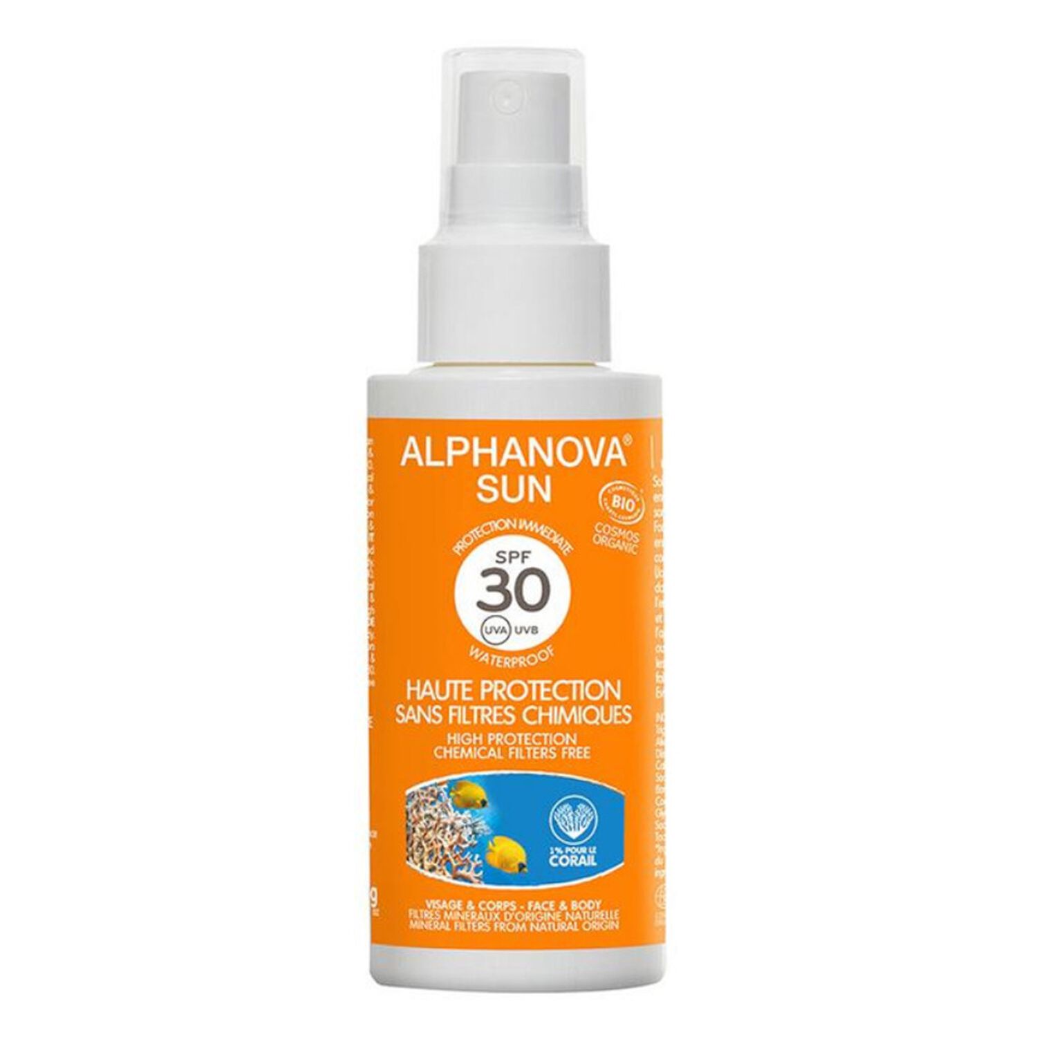 Alphanova Sun Spray Bio SPF30 Protection Solaire Visage & Corps 50 g