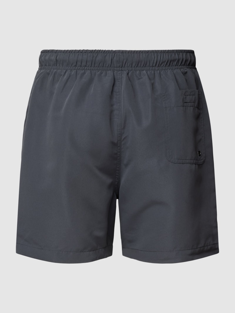Badeshorts mit Label-Stitching in dunkelgrau