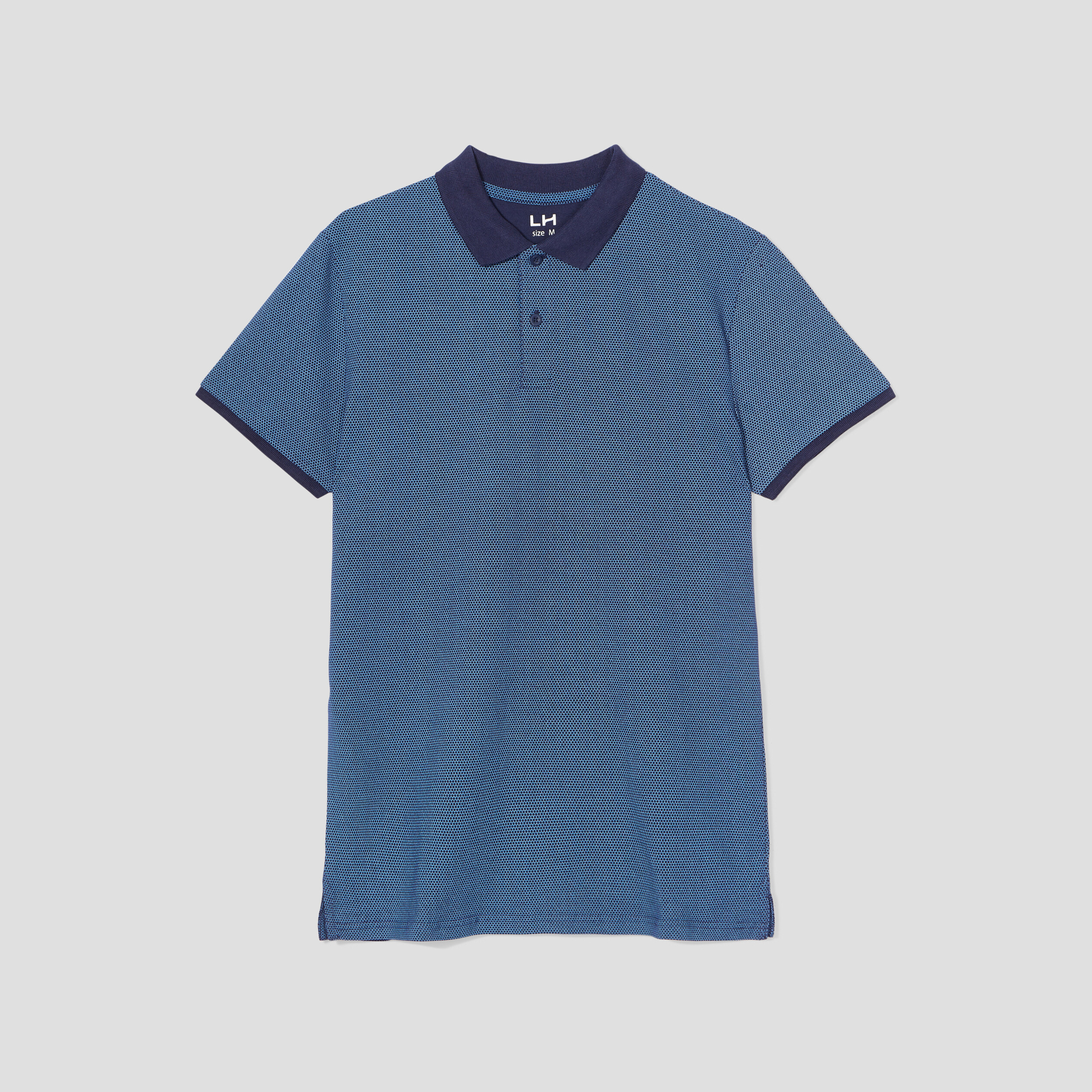 Polo droit manches courtes coton bleu marine homme | La Halle