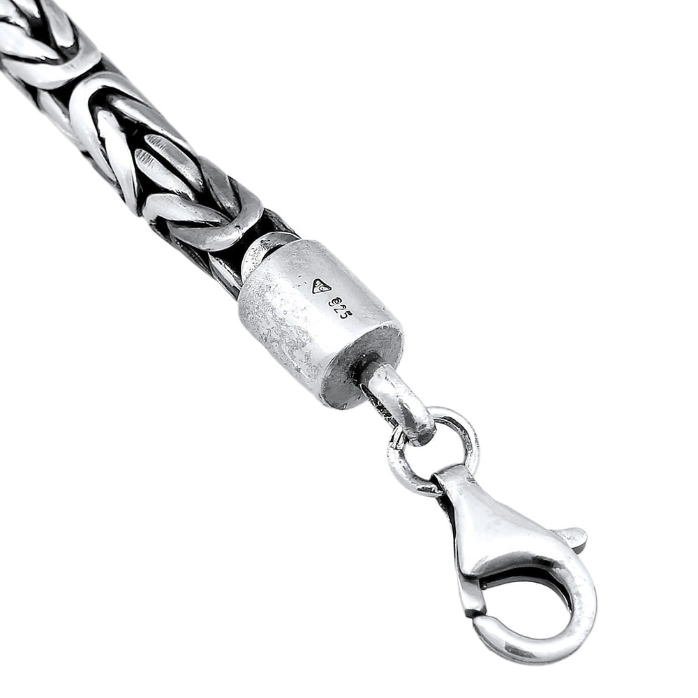 KUZZOI KUZZOI Bracelet Hommes Rond maillons tendance en argent sterling 925 Bracelet