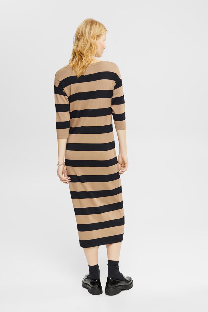 Midikleid aus gestreiftem Jersey