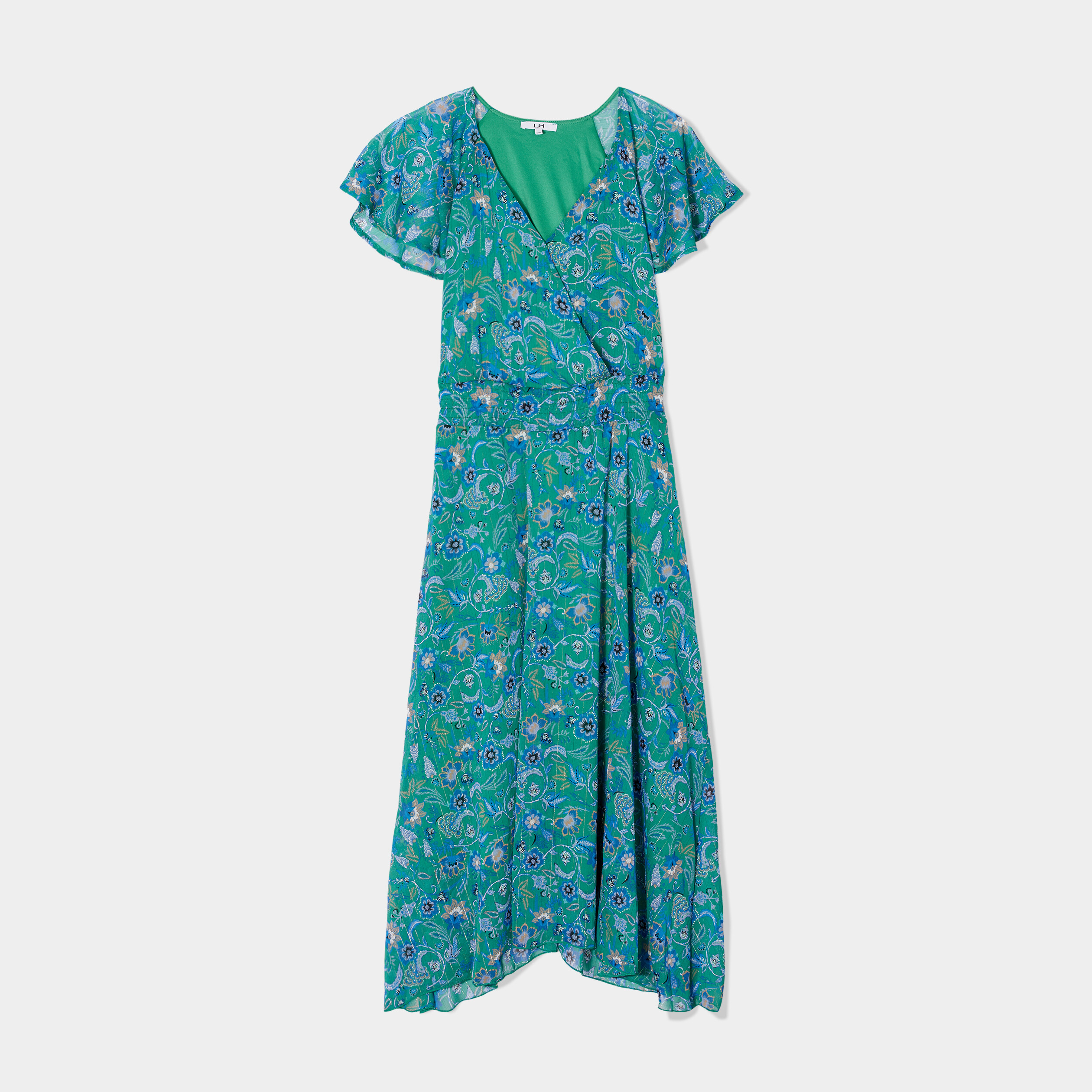Robe midi droite vert femme | La Halle