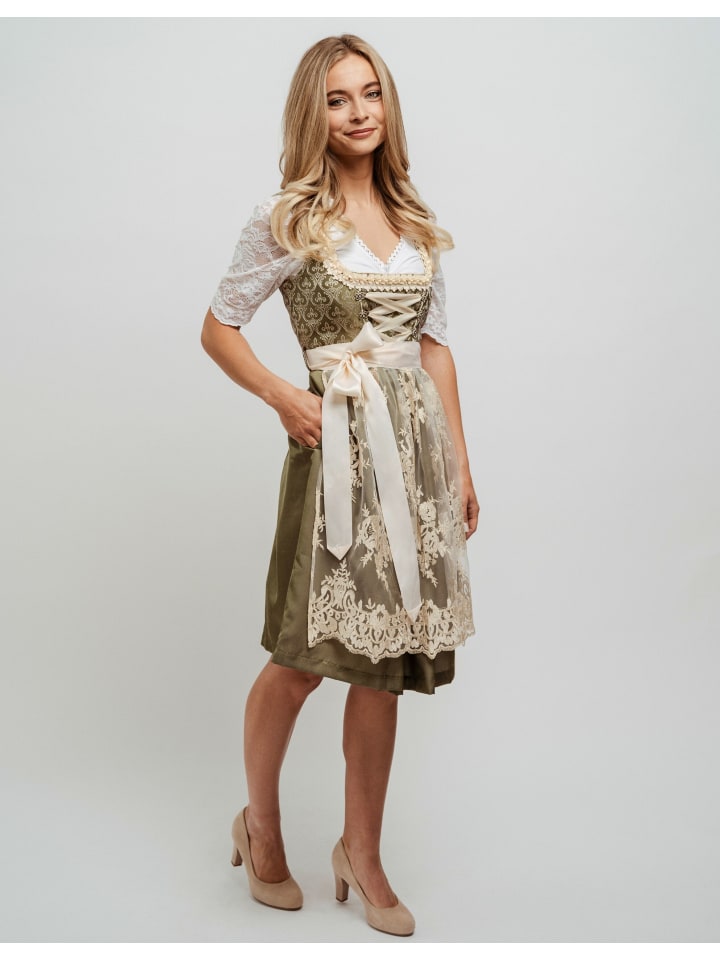 Hofglanz Dirndl in grün/beige günstig kaufen