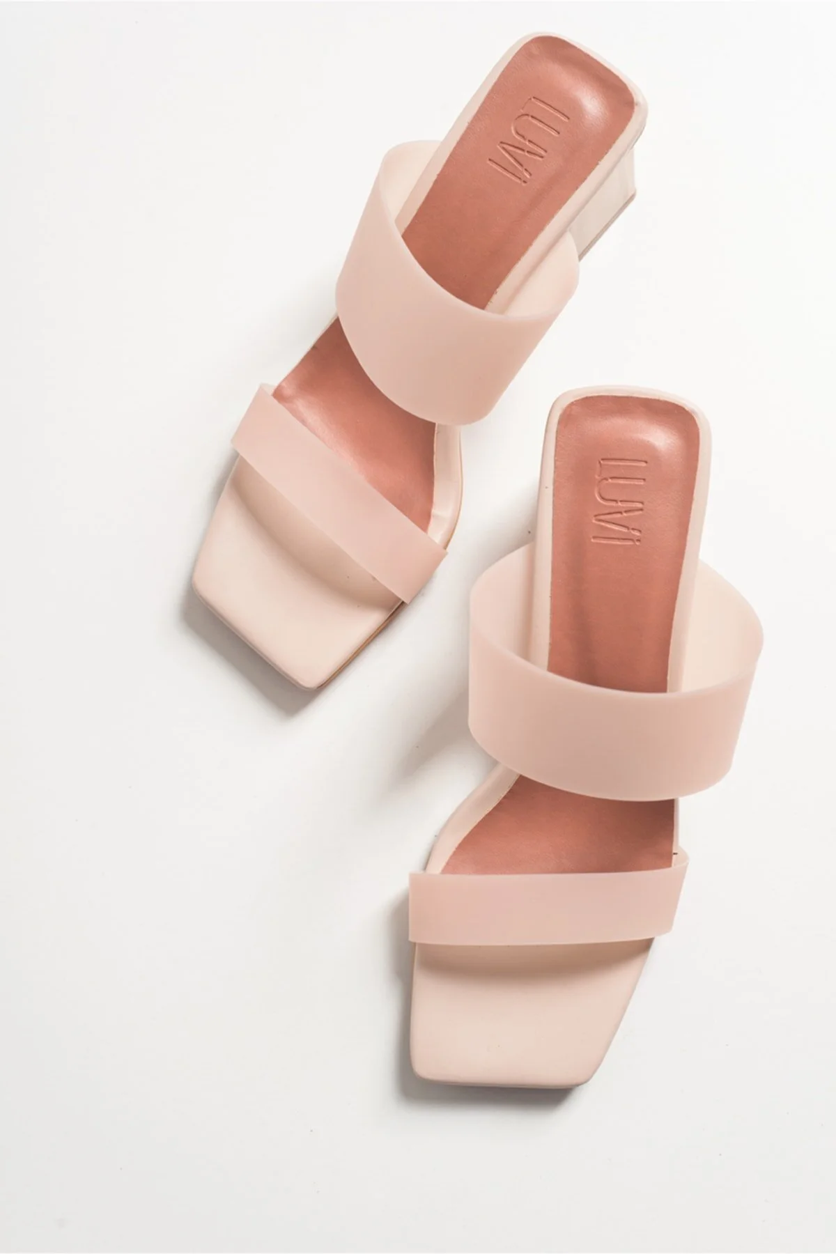 LuviShoes  Transparente Damen-Hausschuhe mit Hautabsatz 123