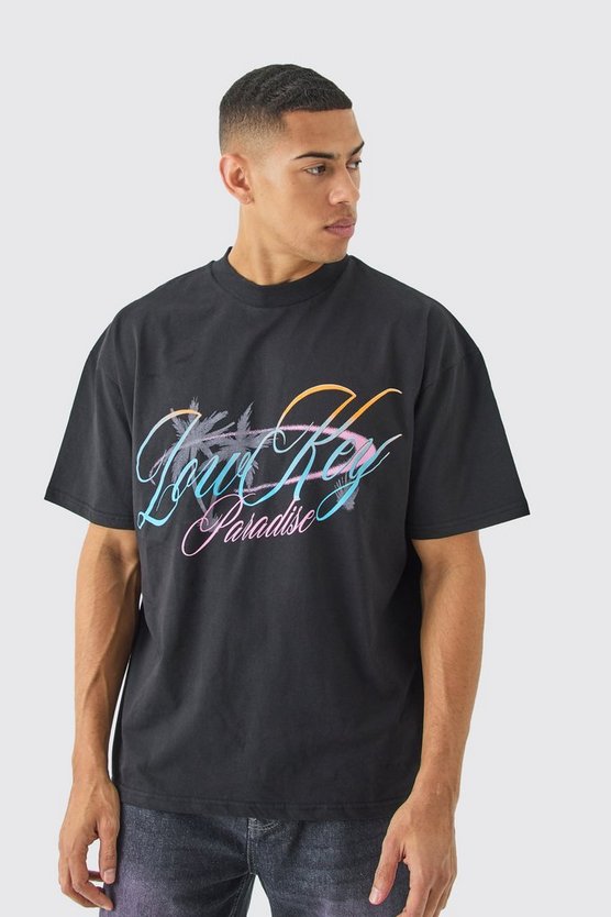 Oversize T-Shirt mit Paradise-Print