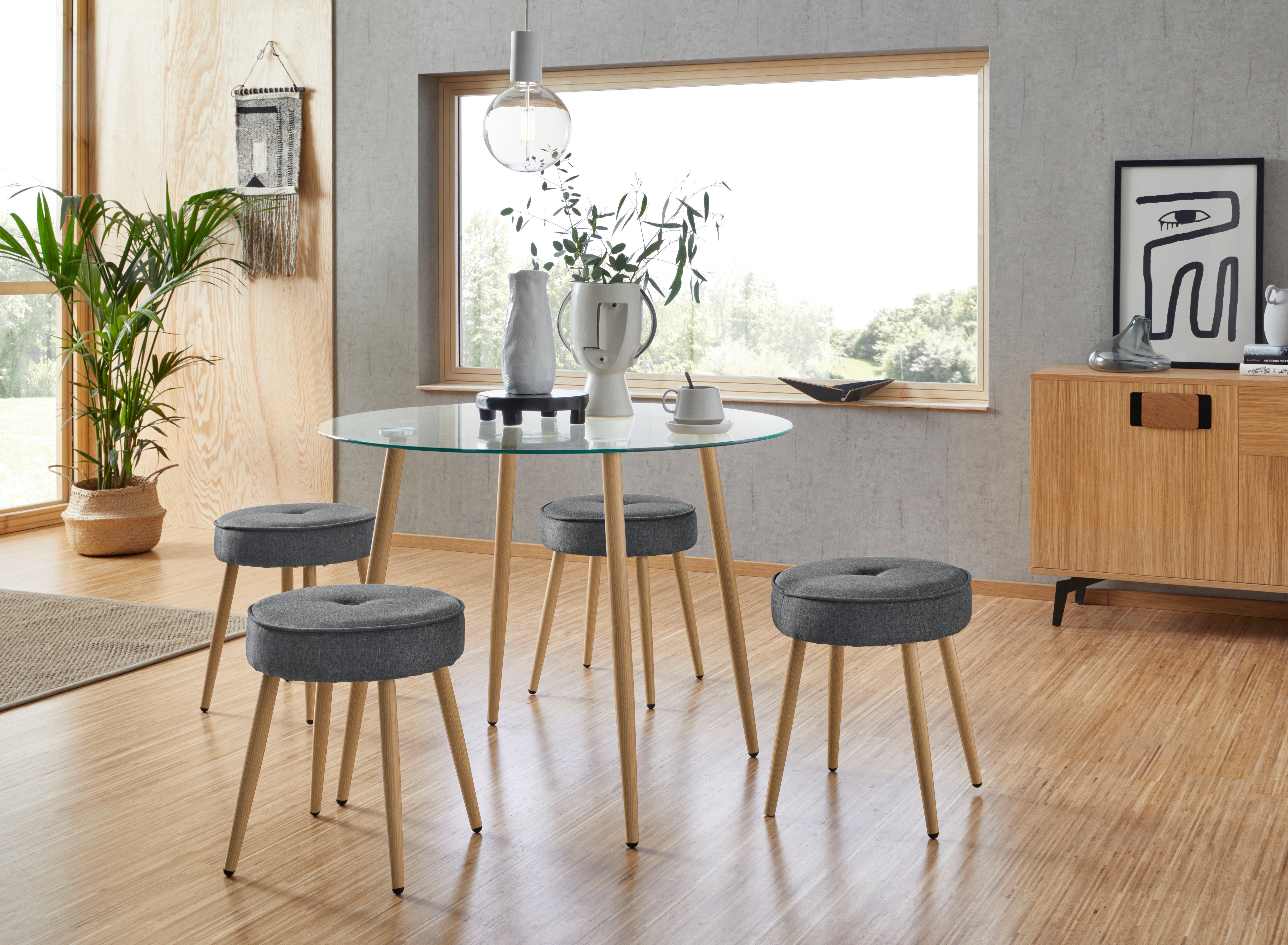 INOSIGN Glastisch Miller, runder Esstisch mit einem Ø von 100 cm