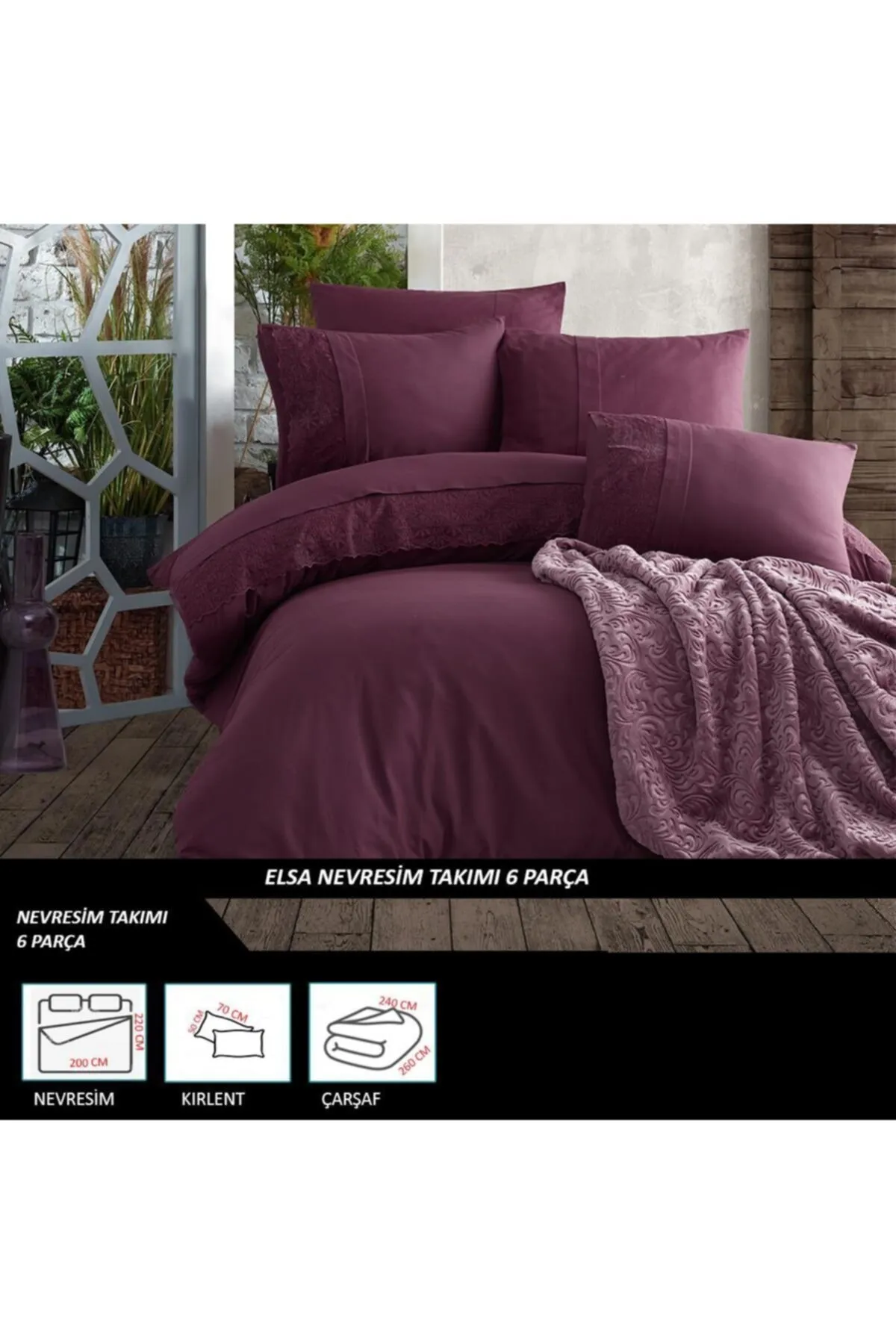 Elart  Elsa Plum Bettbezug-Set