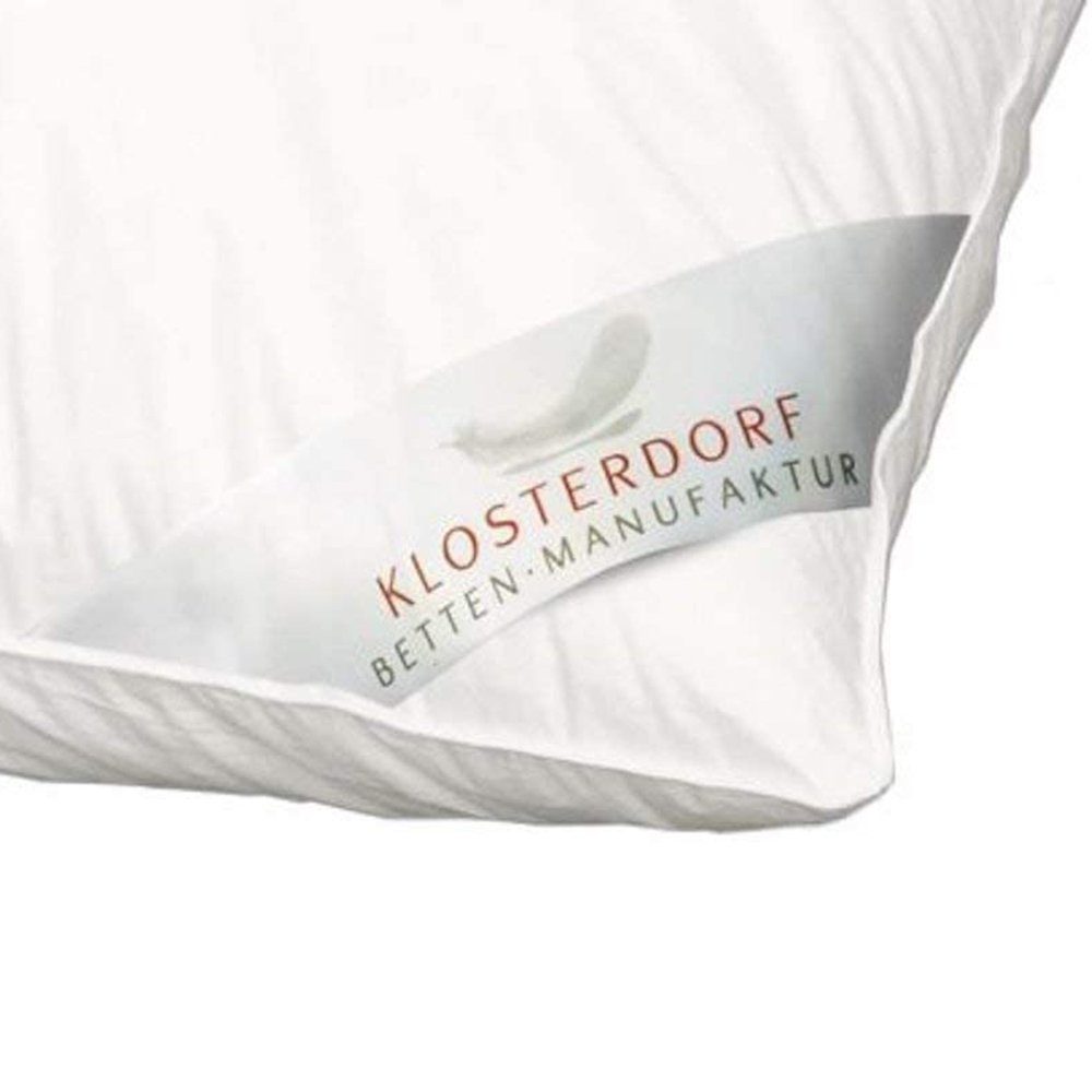 3-Kammer-Kopfkissen Klosterdorf Bettenmanufaktur Premium Dreikammer Kopfkissen funktionell, Klosterdorf Betten-Manufaktur, Füllung: 100% deutsche Gänsedaune Klasse I, Allergiker geeignet,Atmungsaktiv, Hautfreundlich, deutsche Manufraktur