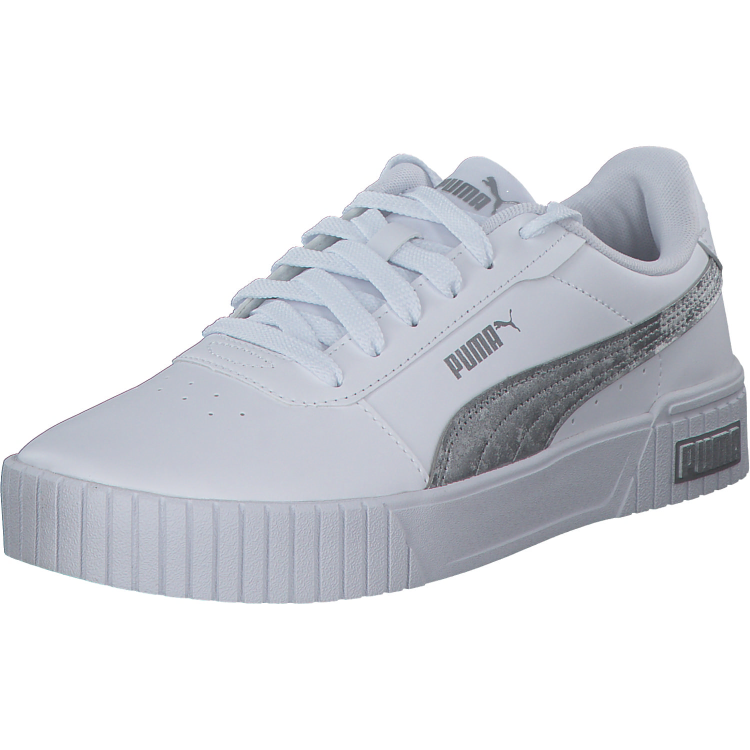 Puma Carina 2.0 Space Metallics 389387, Schnürschuhe, Damen, white/matte silver