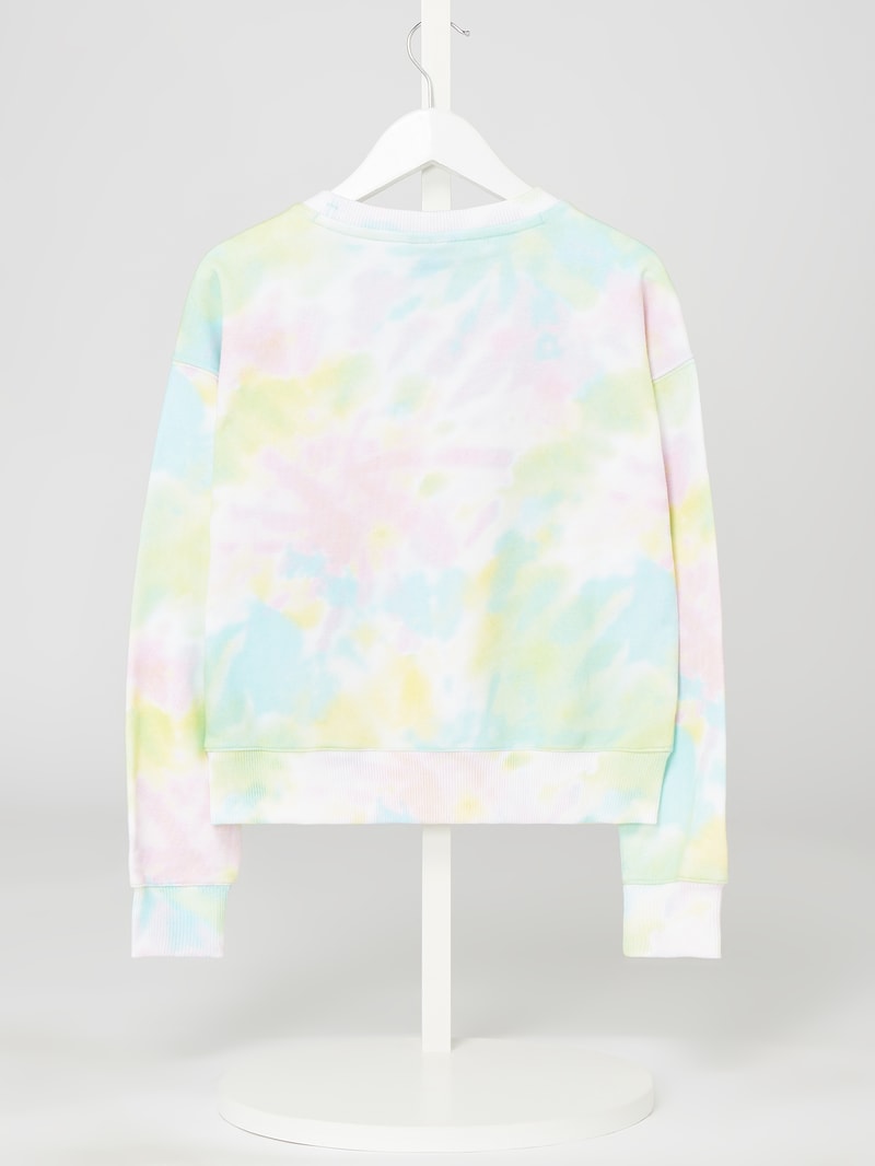 Sweatshirt im Batik-Look in weiß