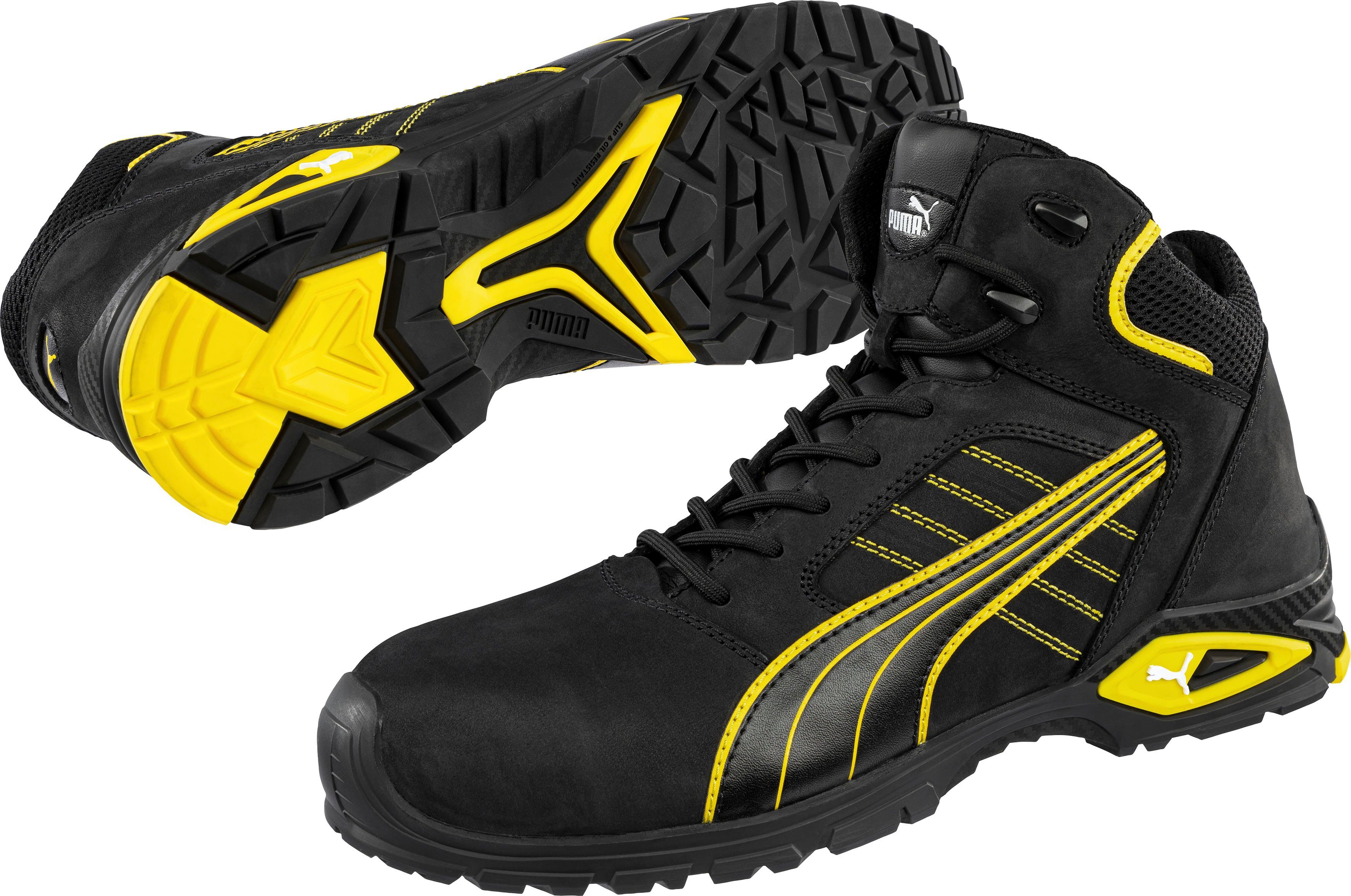 PUMA Safety Amsterdam Mid Sicherheitsstiefel Sicherheitsklasse S3L FO SR, evercushion® RELIEF“ Premium-Einlegesohle