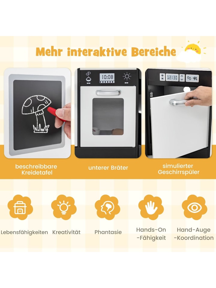 COSTWAY Spielküche Eck ab 3 Jahren in Braun günstig kaufen onesize