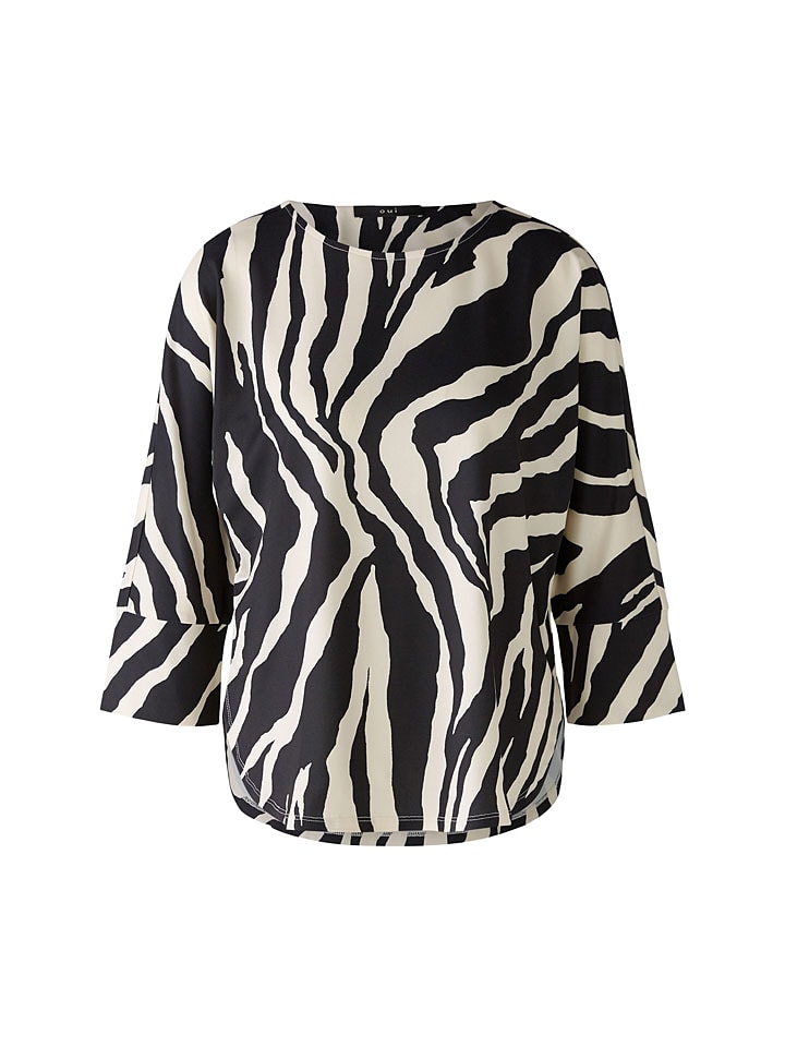 Oui Bluse in Schwarz/ Creme günstig kaufen