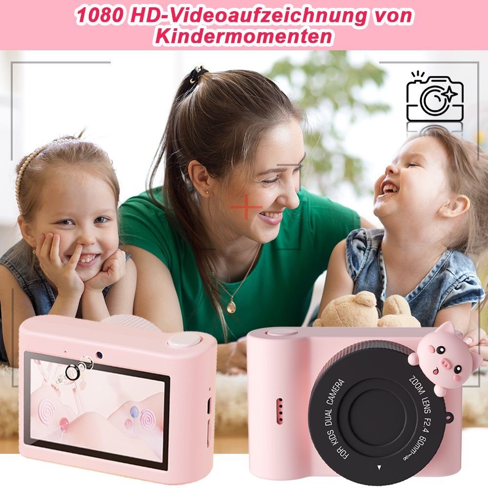 A Ade 48MP 1080P Digitalkamera Kinder, Doppelkamera Kinderkamera (48 MP, WLAN (Wi-Fi), inkl. mit 32GB TF-Karte)