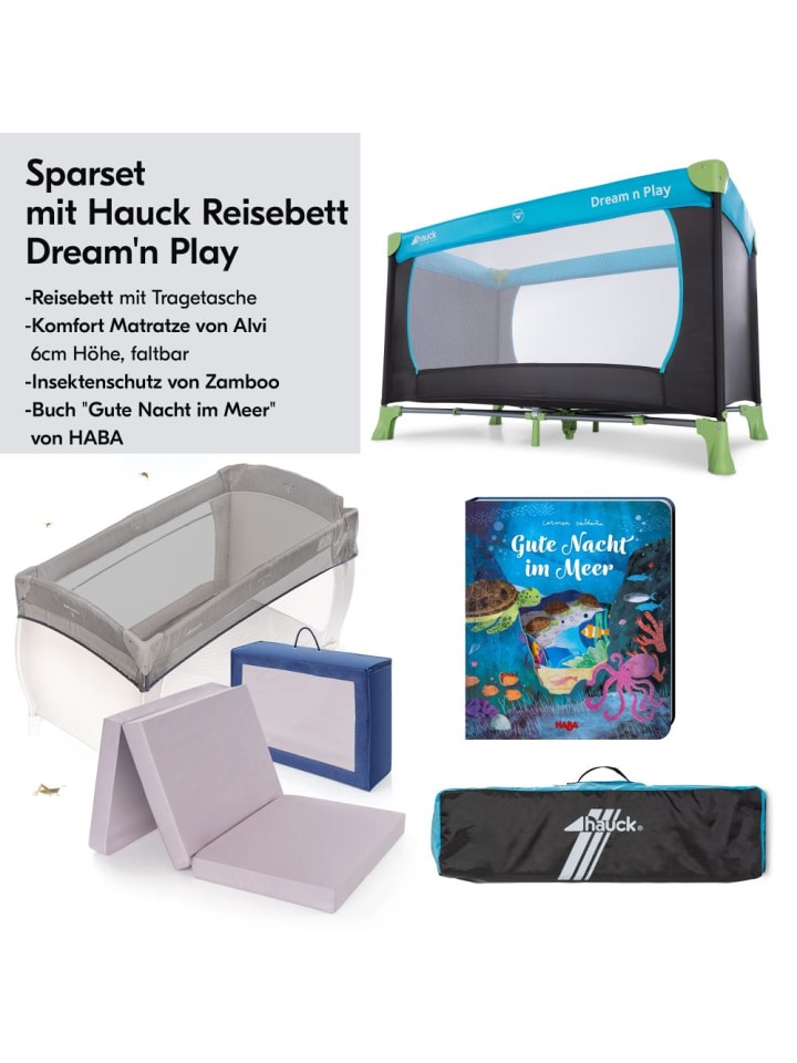 Hauck Reisebett Sparset - Dream N Play inkl. Alvi in blau günstig kaufen onesize