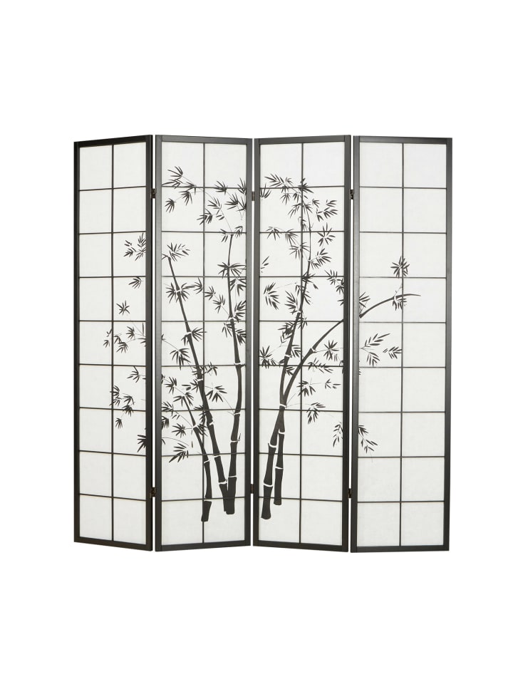 Homestyle4u 4-tlg. Paravent in Schwarz 176x179 günstig kaufen onesize