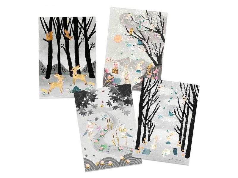Atelier peinture et collage - Dernières neiges
