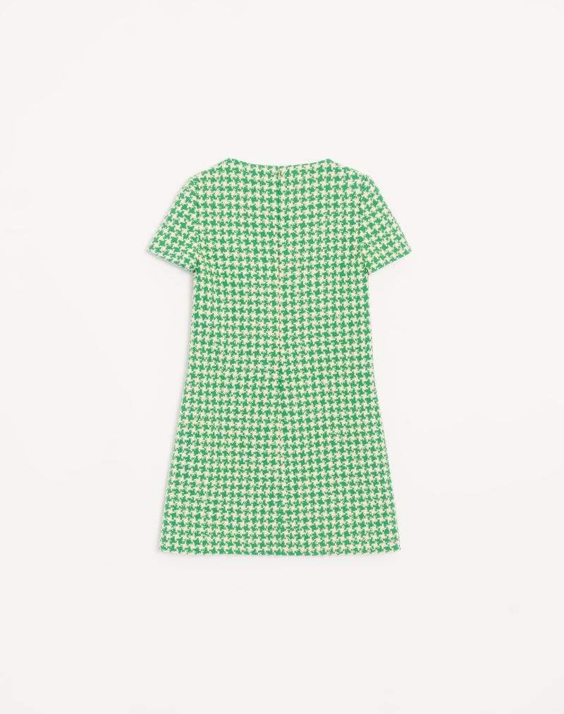 Kort Houndstooth Tweed-kjole