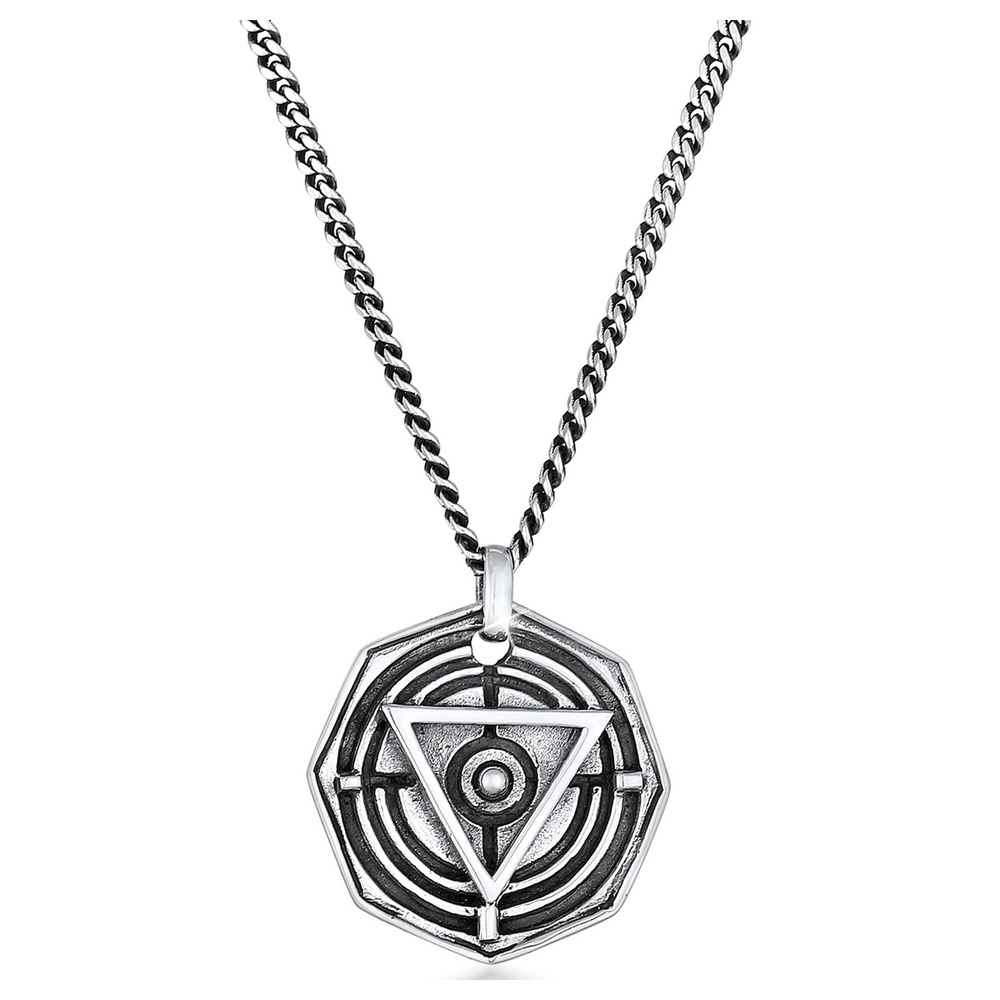 KUZZOI KUZZOI Collier Amulettes pour hommes Pendentif Triangle Cercle Symbole Magique en collier