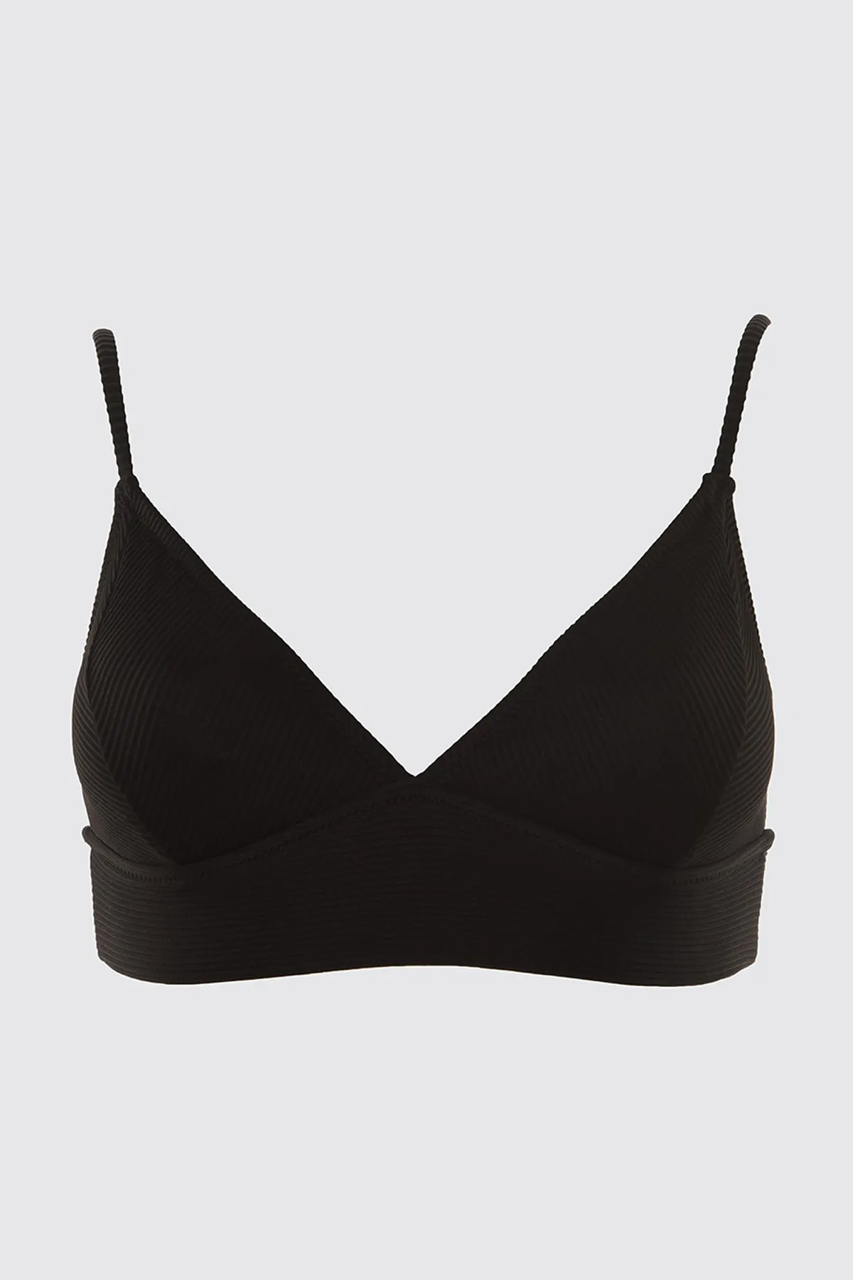 Trendyol Collection  Schwarzes strukturiertes Triangel-Bikinioberteil TBESS21BU0085