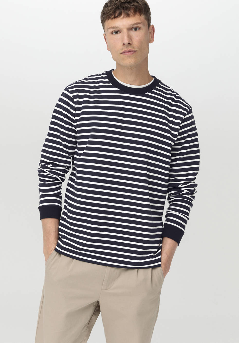 Langarm-Streifenshirt Relaxed aus reiner Bio-Baumwolle