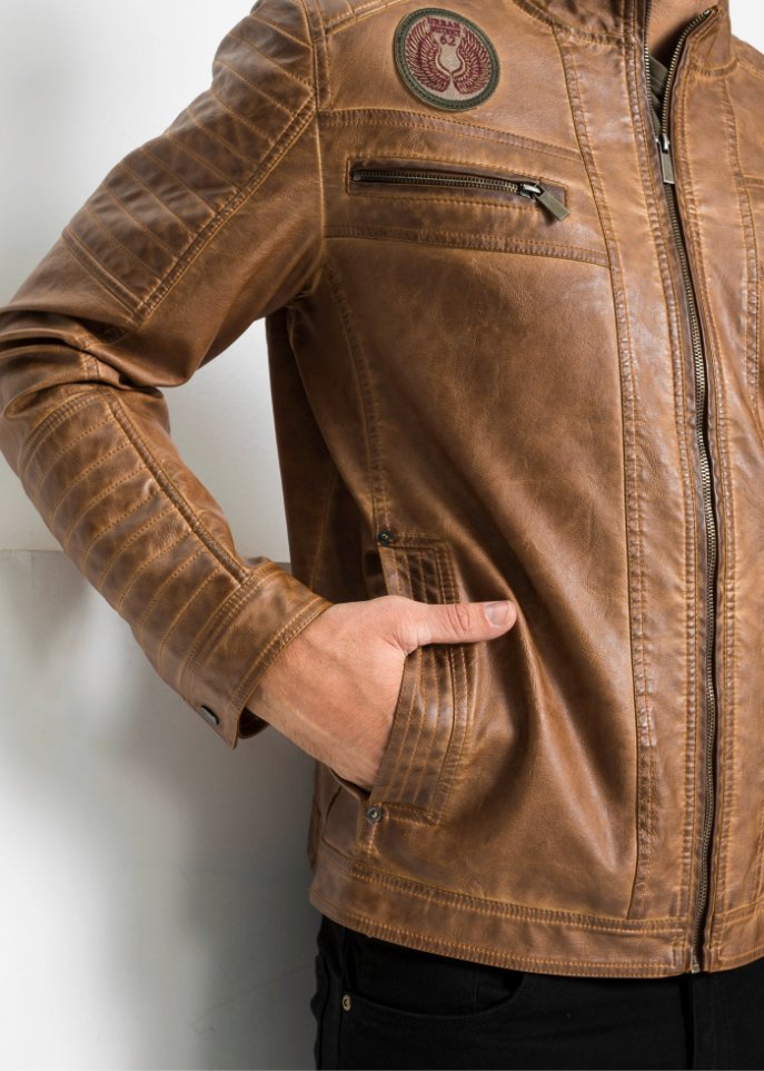 Lederimitat-Jacke