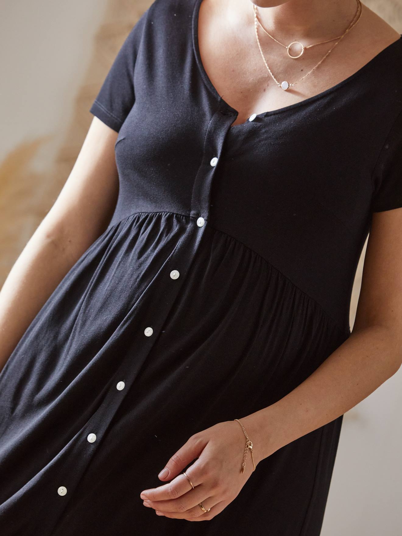 Robe fluide évolutive grossesse et d'allaitement noir