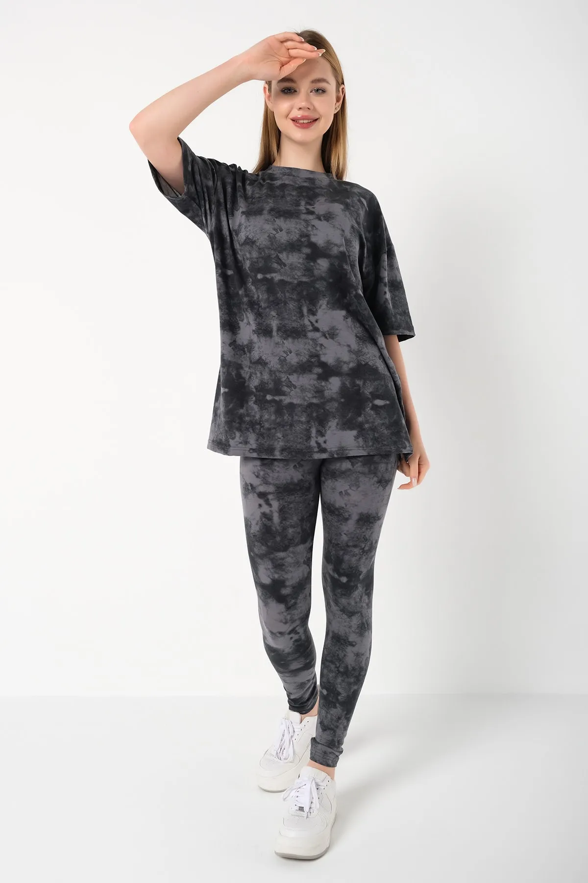 Know  Grau-schwarzes Batik-Strumpfhosen-Set für Damen
