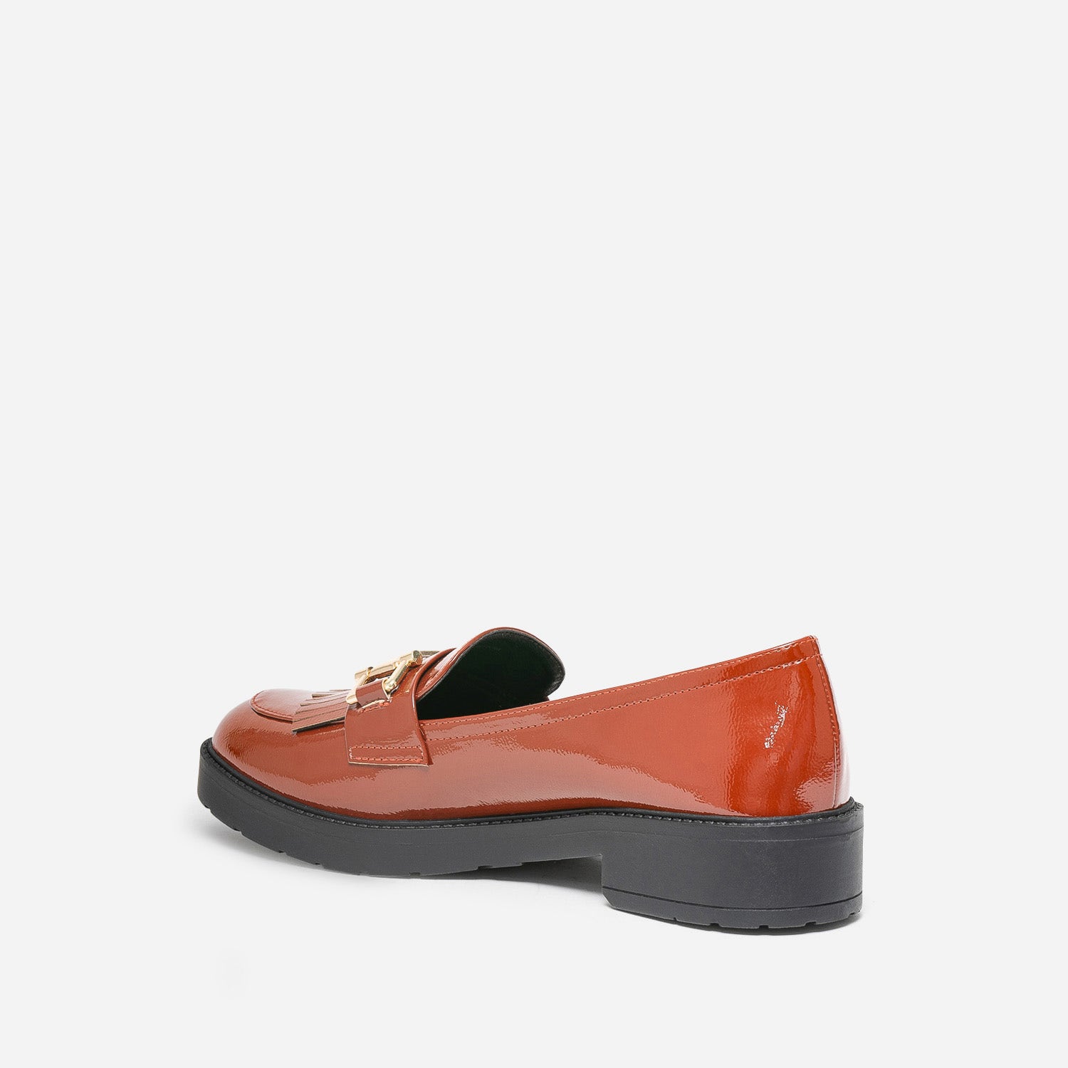 Mocassin cognac verni à franges
