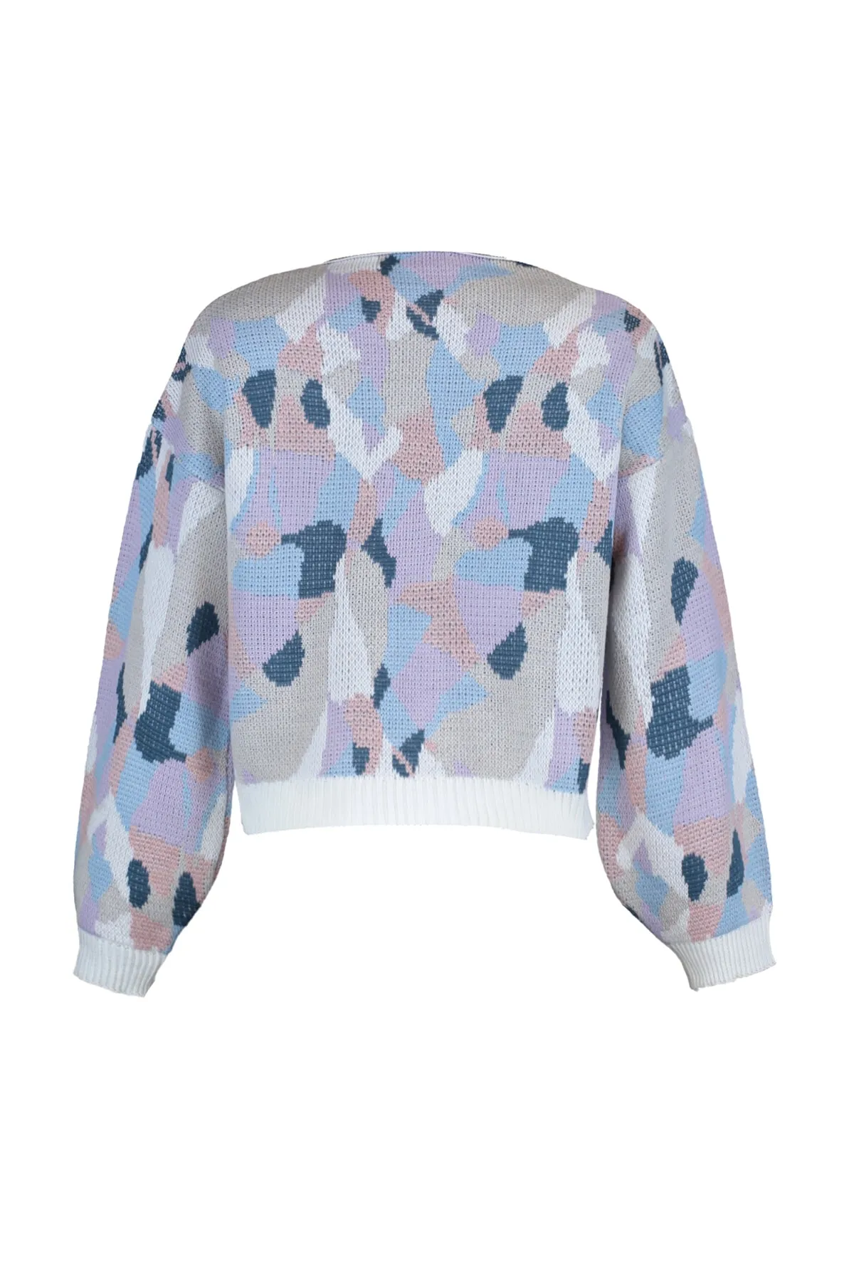Trendyol Collection  Stone Wide Fit Strick-Cardigan mit Muster TWOAW22KZ1163