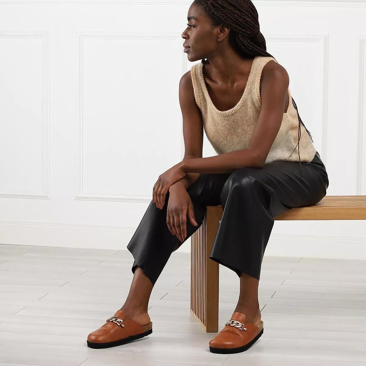 L´AUTRE CHOSE Pantoletten braun Mule