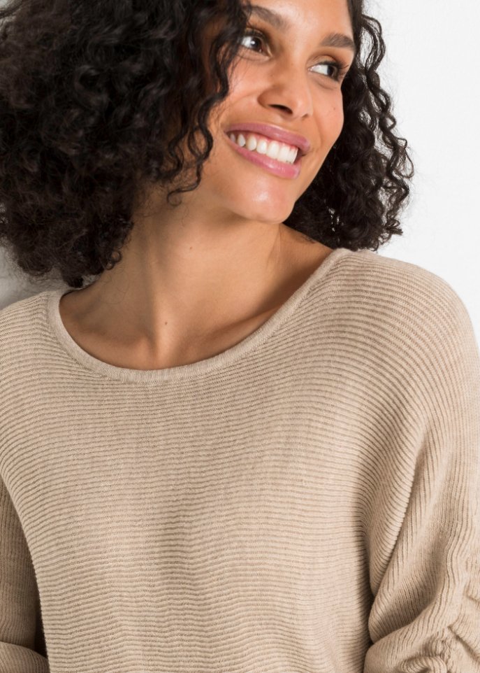Pullover mit gerafften Ärmeln