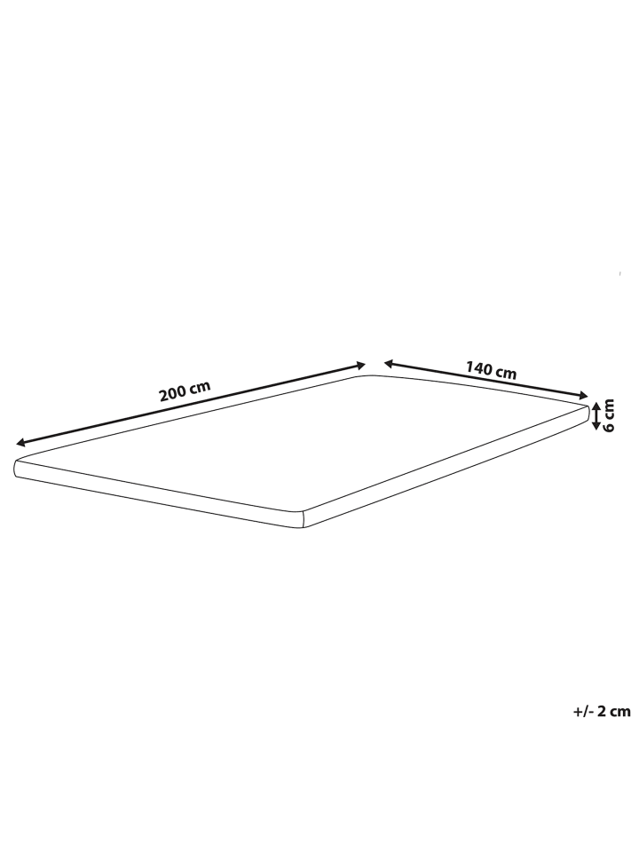Beliani Topper FROSTY in Weiß - (W) 140 x (H) 6 x (L) 200 cm günstig kaufen onesize