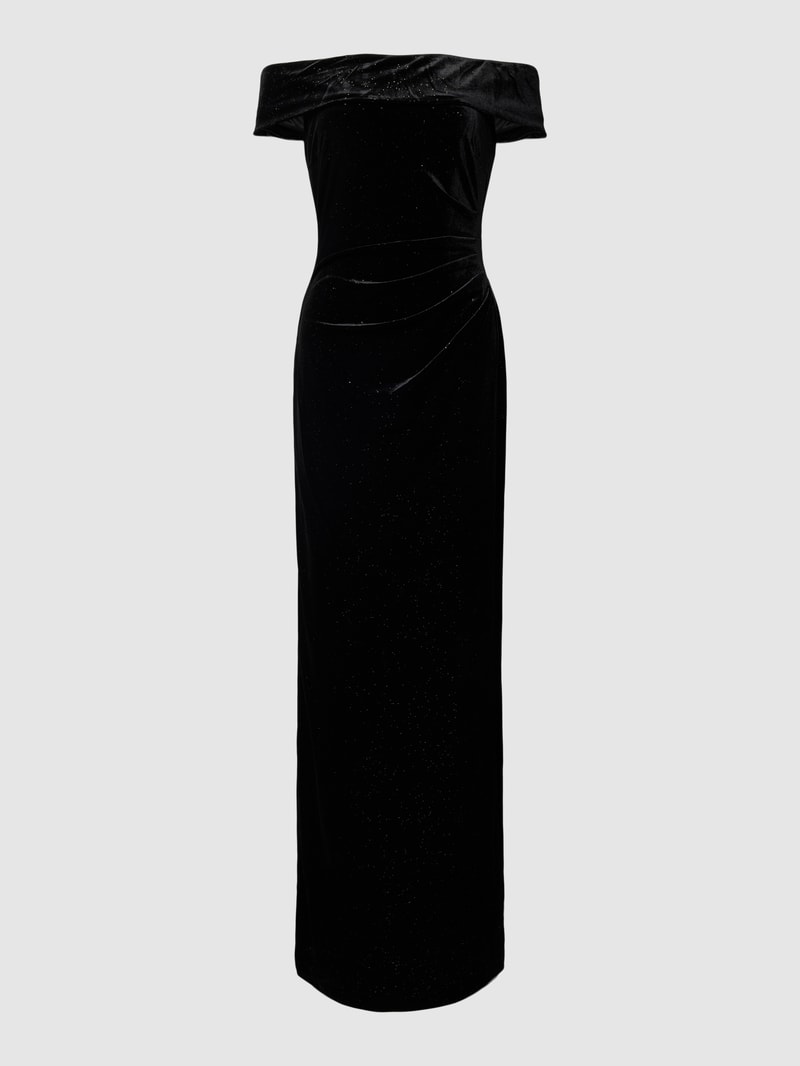 Abendkleid mit Effektgarn in schwarz