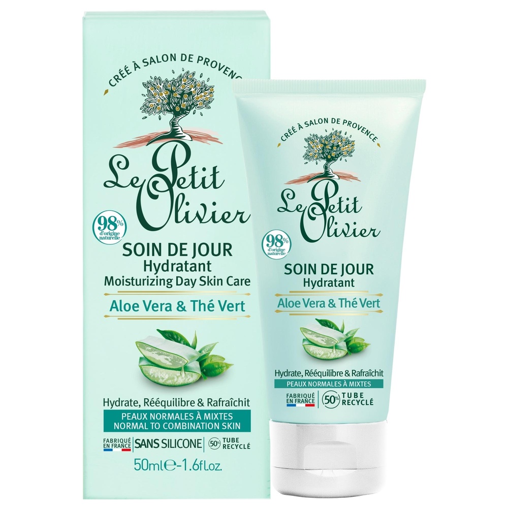 le petit olivier Soin de Jour Hydratant Aloe Vera & Thé Vert Soin de Jour - Peaux Normales à Mixtes