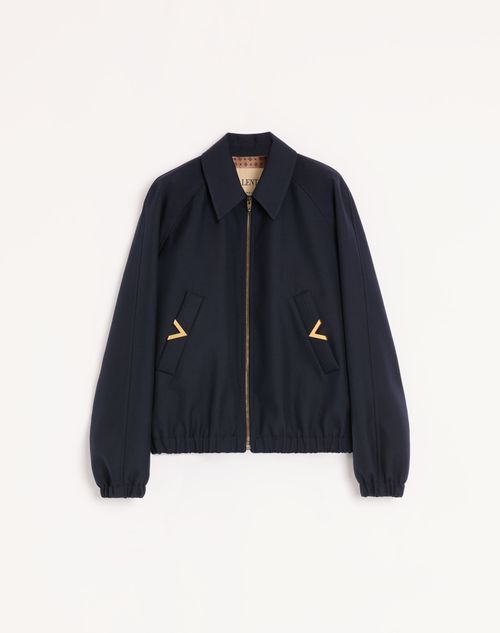 Valentino Nylon Bomberjakke Med Guldfarvede Sidelommer