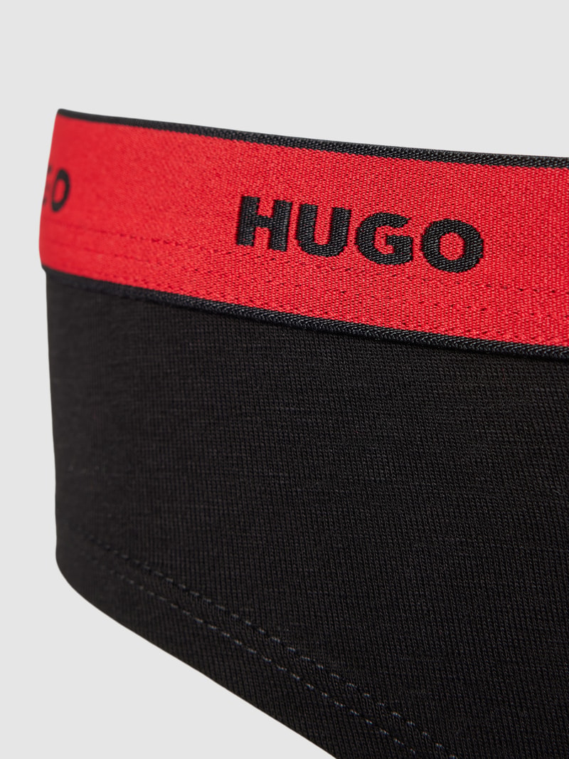 Slip mit elastischem Logo-Bund in schwarz