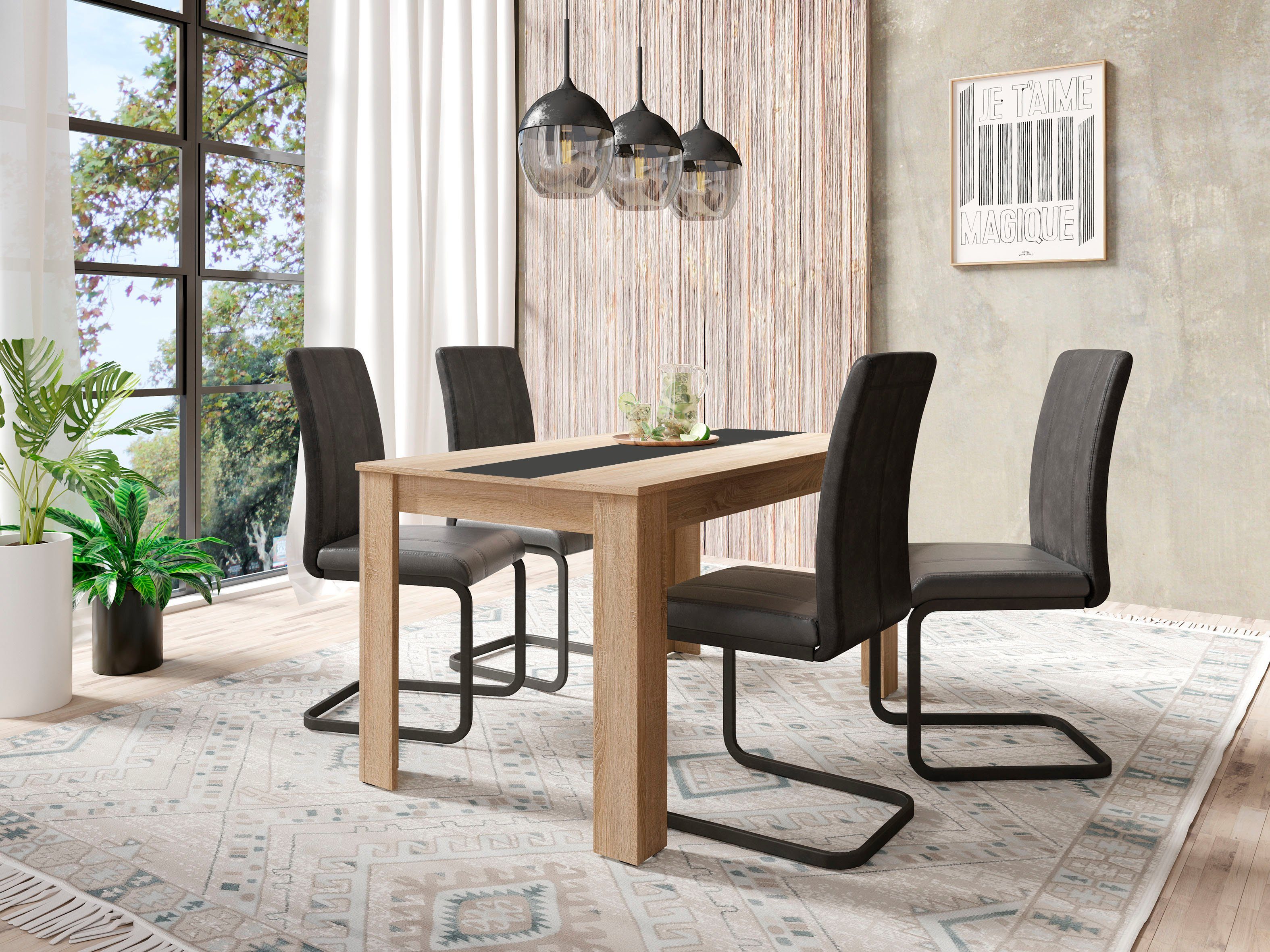 byLIVING Esstisch Nori, Breite 120, 140 oder 160 cm, Mittelplatte wendbar