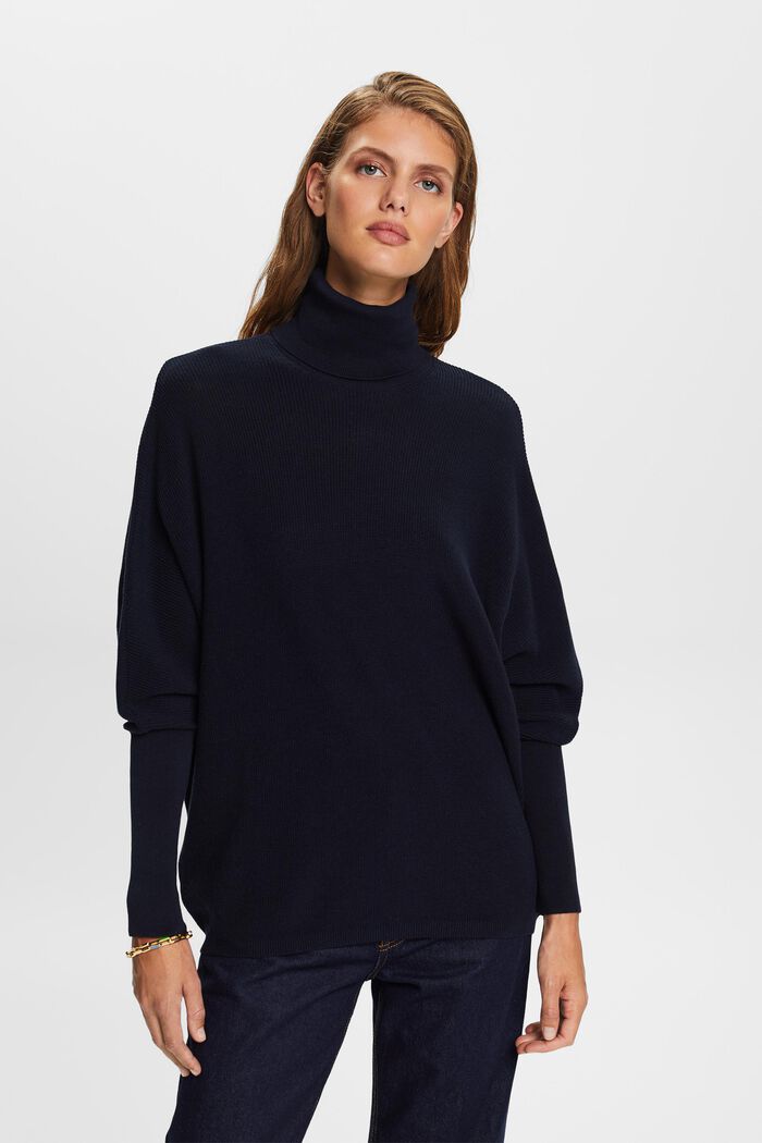 Rollkragenpullover mit Fledermausärmeln