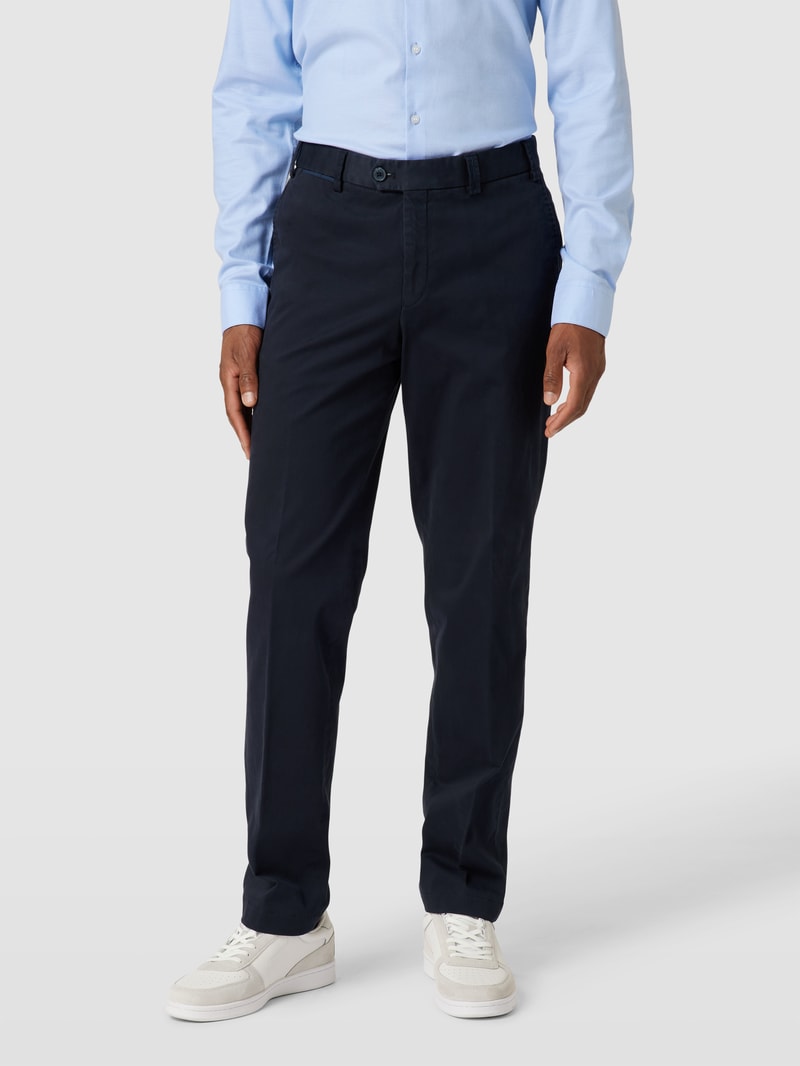 Regular Fit Chino mit Paspeltaschen Modell 'PEAKER' in marineblau