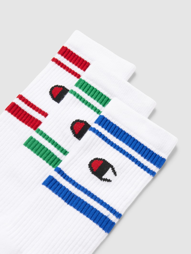 Socken mit Kontraststreifen im 3er-Pack in weiß