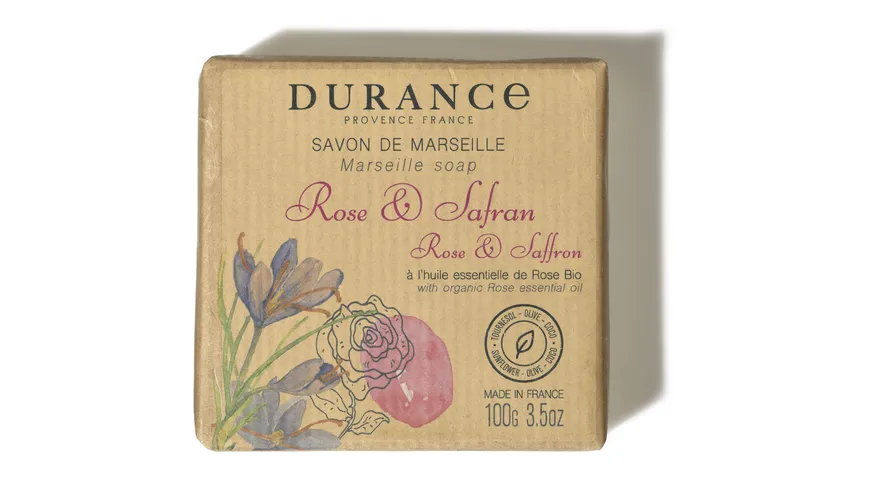 DURANCE Les Essentiels Feste Seife Rose & Safran 100 g