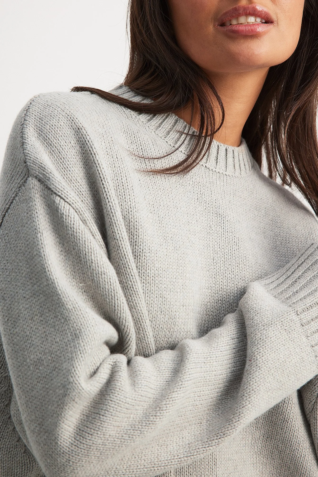 Oversize-Strickpullover mit Rundhalsausschnitt