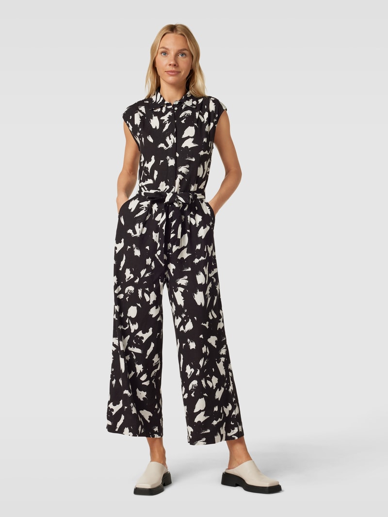 Jumpsuit mit Allover-Muster in schwarz