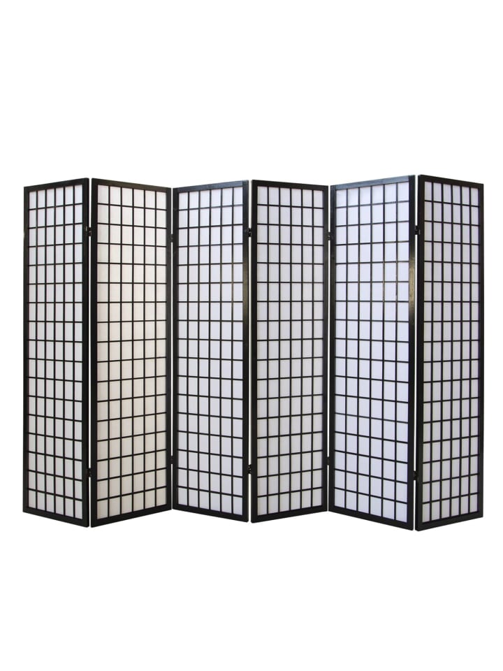 Homestyle4u 6-tlg Paravent in Schwarz 264x175 günstig kaufen onesize