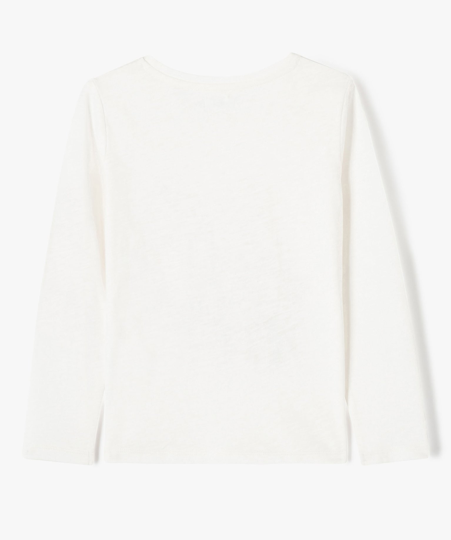 Tee-shirt à manches longues avec motif brodé fille ecru | GEMO