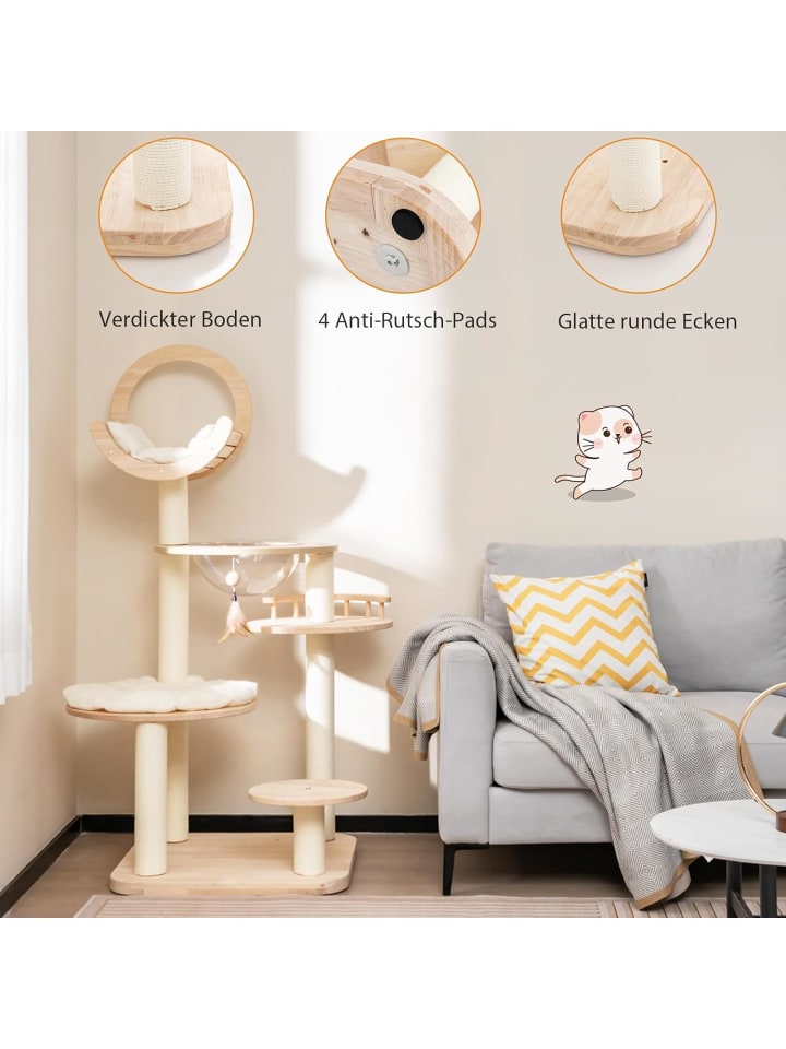 COSTWAY Kratzbaum Holz 146cm in Beige günstig kaufen onesize