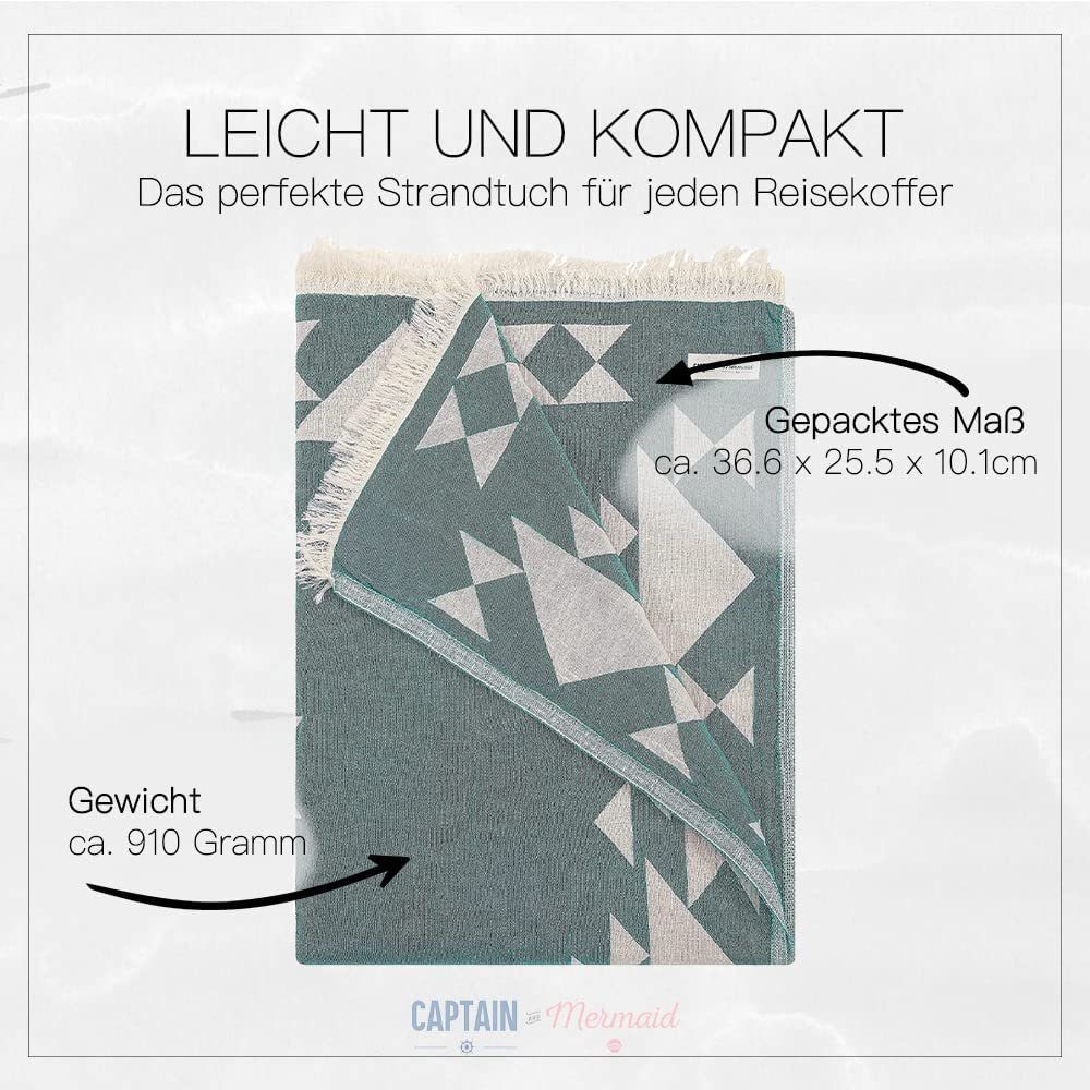 CAPTAIN and Mermaid Strandtuch Captain & Mermaid XXL Strandtuch Nomade, 100% Baumwolle