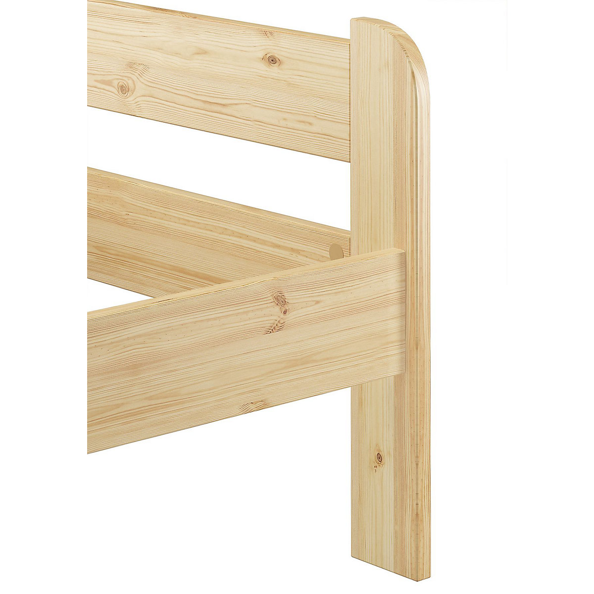 Bettgestell Kiefer Massivholz 90x200 mit Kopf- und Fußteil